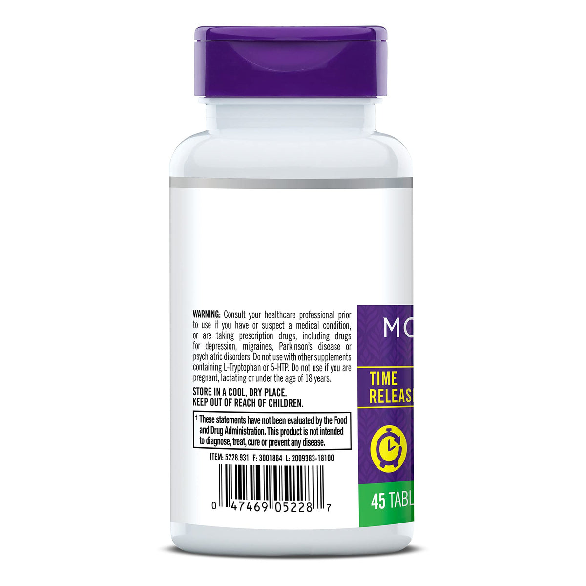Natrol 5-HTP 100mg, Dietary Supplement Helps Support a Balanced Mood, 90 Time