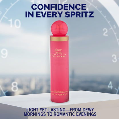 Perry Ellis 360° Coral Eau De Parfum Spray for Women, 3.4 Fl Oz (100 mL)
