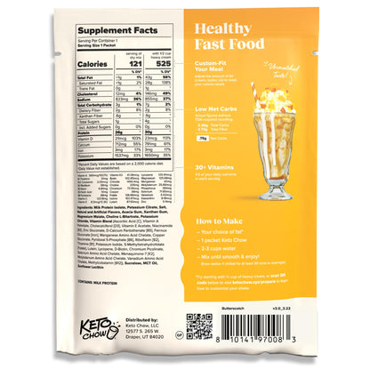 Keto Chow Chocolate Peanut Butter Meal Replacement Shake Powder, 1 Meal