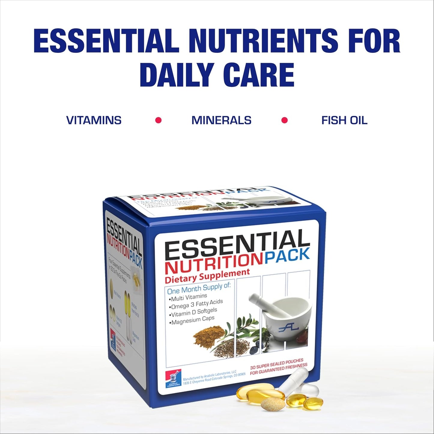 All in One Vitamin Packs for Women & Men - Clinically Formulated Men & Women's Womens Over 50 Multivitamin with Omega 3 Magnesium Vitamin D3 & Citrus Bioflavonoids - 1 Month Supply