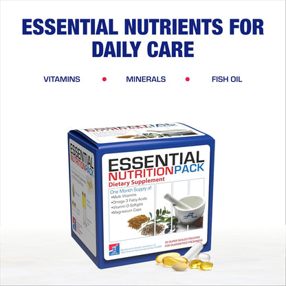 All in One Vitamin Packs for Women & Men - Clinically Formulated Men & Women's Womens Over 50 Multivitamin with Omega 3 Magnesium Vitamin D3 & Citrus Bioflavonoids - 1 Month Supply
