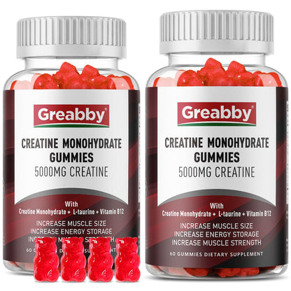 GREABBY Creatine Monohydrate Gummies - 5g Creatine Monohydrate for Women & Men