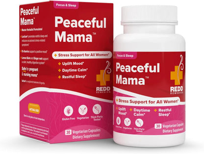 Redd Remedies Peaceful Mama | Designed for Women in All Stages of Life | with Lactium, Lemon Balm, and Ginger Root | 30 Servings