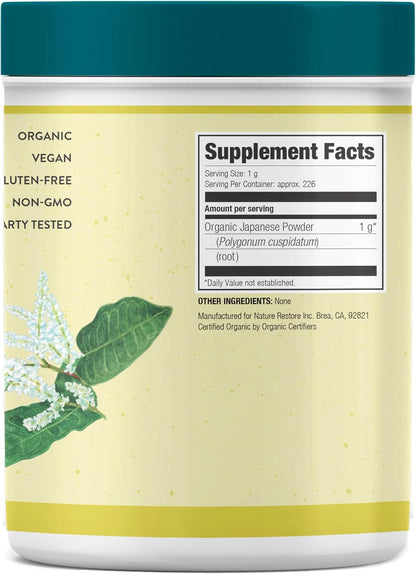 Nature Restore Japanese Knotweed Extract Powder (8 oz). Natural Trans-Resveratrol for Longevity, Sirtuin Activation & Cellular Aging. Also Known as Polygonum Cuspidatum
