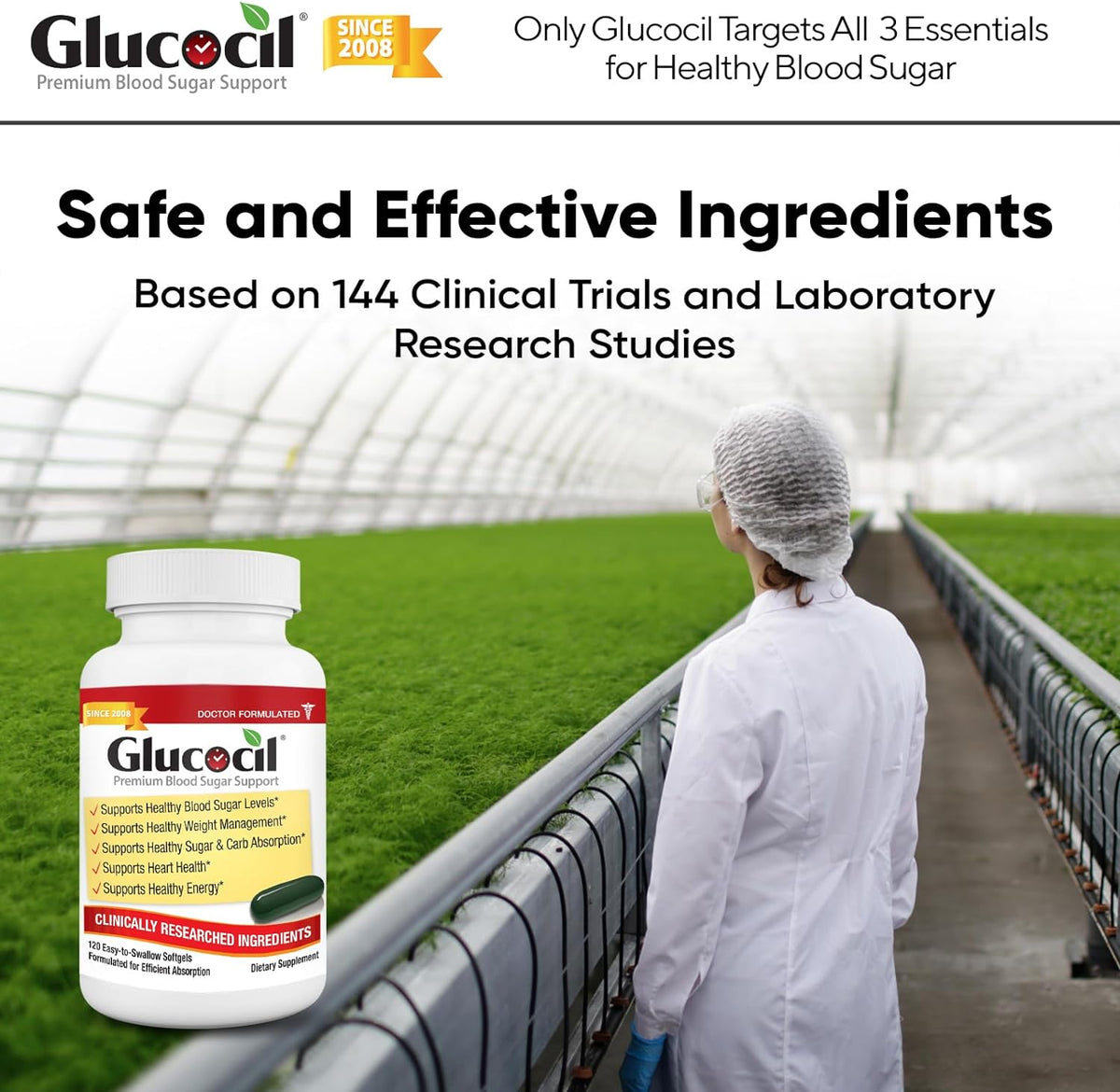 Glucocil – Softgels - Premium Blood Sugar Support - New Clinical Study Published March 2026-3 Million Bottles Sold - Supports the 3 Essentials for Healthy Blood Sugar - Since 2008, 3-Pack