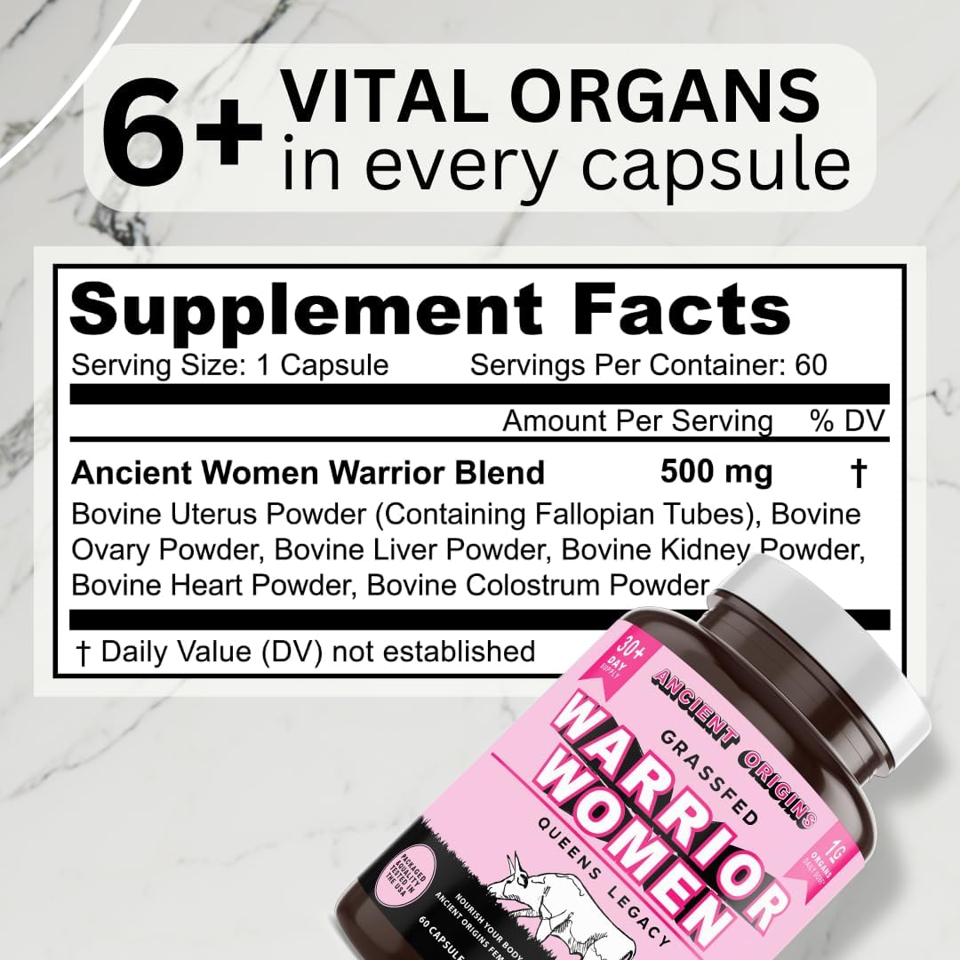 Ancient Origins Warrior Women Female Optimized Beef Organs and Two Months of Grass Fed Beef Liver