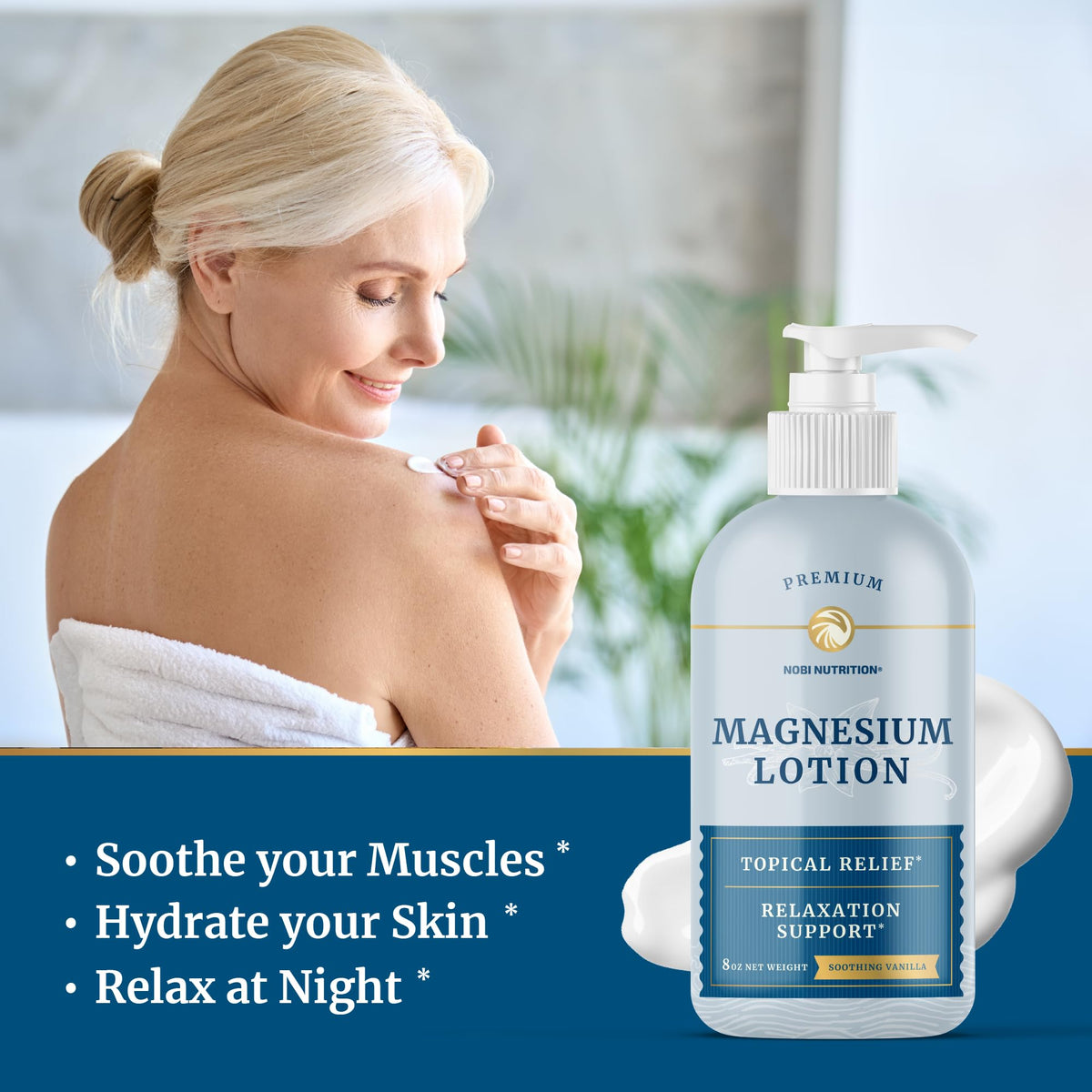 Magnesium Lotion | Relieves Muscle Cramps & Soreness | Relaxation & Calming Support