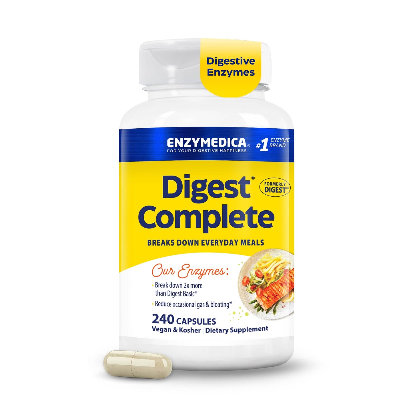 Enzymedica Digest Complete - Helps Gas & Bloating - 90 Caps