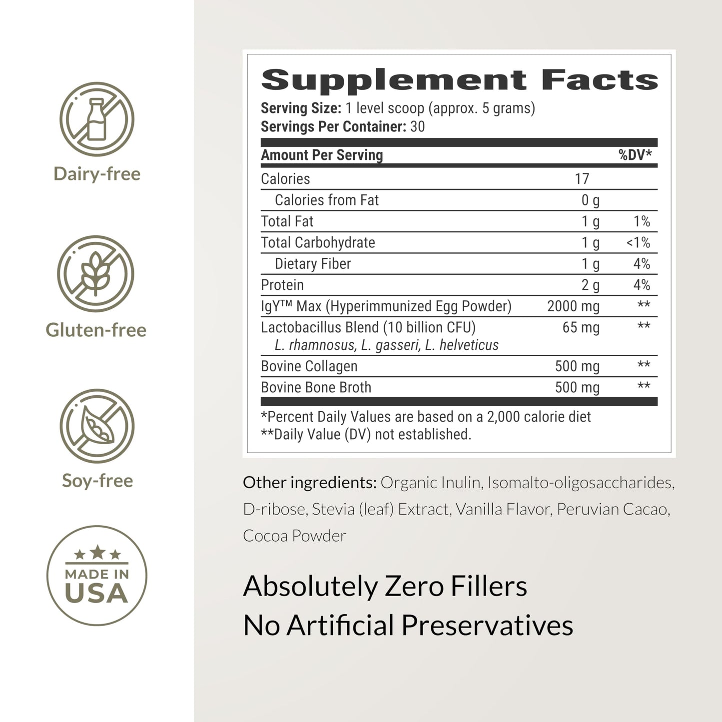 Microbiome Breakthrough™ Gut Support Powder – Vegetarian Vanilla – With Probiotics, Prebiotics, and IgY Max® – Source of L-Glutamine – Supports Digestive Comfort, Gas & Bloating Relief 30 Servings*