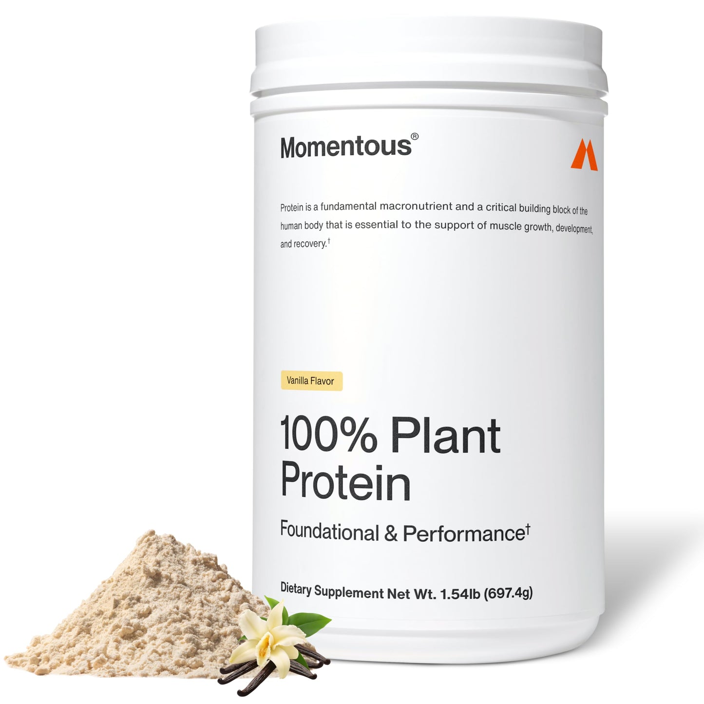 Momentous Vegan Protein Powder, 20g Pea & Rice Blend Protein, Chocolate | Complete Amino Acid Profile to Support Lean Muscle Growth, NSF Certified for Sport, Non-GMO & Gluten-Free (22 Servings)