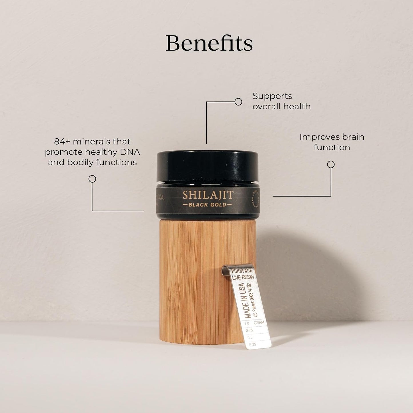 CYMBIOTIKA Pure Shilajit Resin, 84+ Minerals for Energy & Focus | Himalayan Black Gold resin with fulvic acid, gold & 84+ trace minerals for energy, focus & immune support. 15g jar.