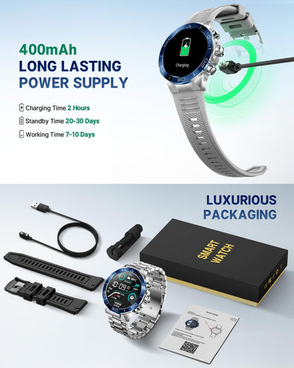 SOUYIE Smart Watch for Men Answer/Make Call 1.43" AMOLED 24H Health Monitor