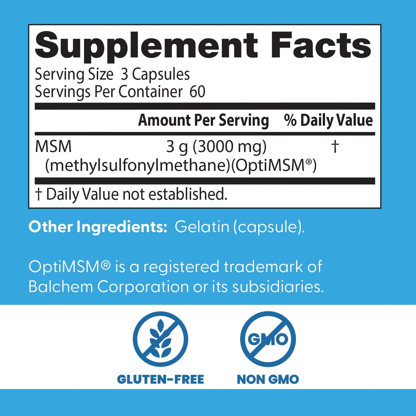 Doctor's Best MSM Supplement Capsules for Men & Women - Supports Hair, Skin, Nails, Joint Health & Mobility, 3000 mg Per Serving, Delivers Beneficial Sulfur w/ OptiMSM, Gluten Free, Non GMO - 360 Caps