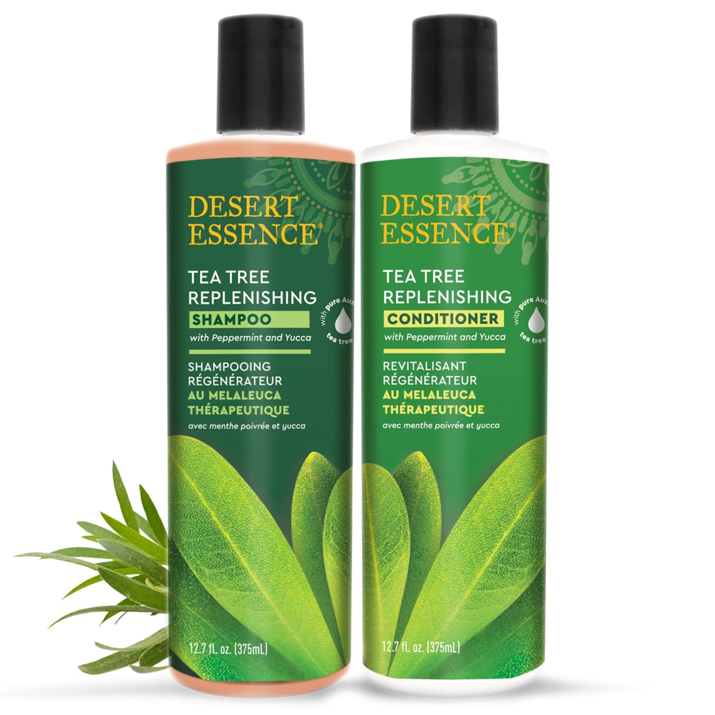 Desert Essence, Shampoo Tea Tree Replenishing, 12.9 Fl Oz