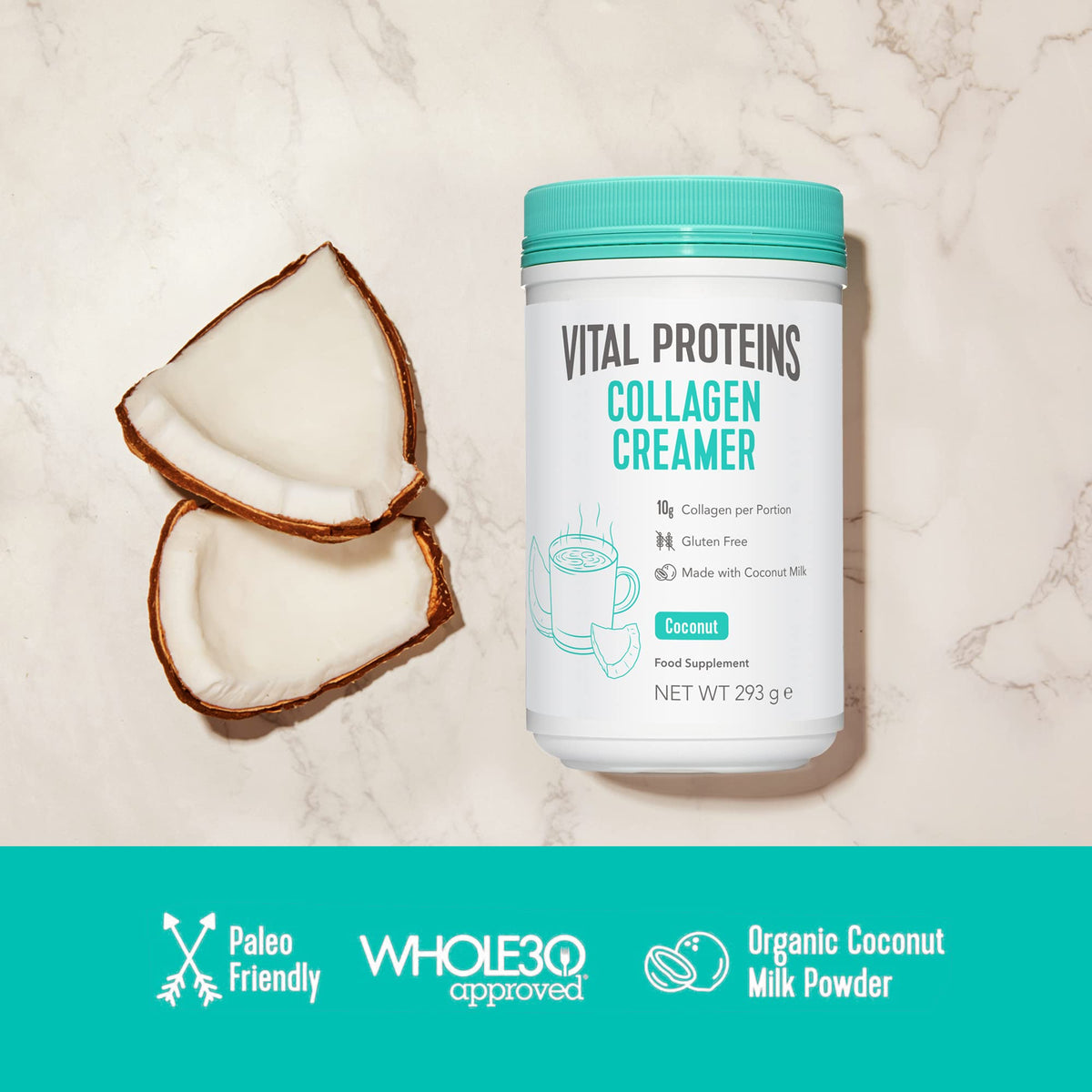 Vital Proteins Collagen Coffee Creamer, No Dairy & Low Sugar Powder with Collagen