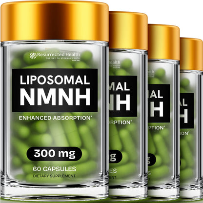 Liposomal NMNH Supplement 300mg – Boosts NAD Anti-Aging, Energy & Focus – NMM Capsules Alternative to for Cellular Vitality – Third-Party Tested, 60 Vegan Capsules | 1 Pack
