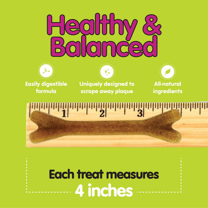 Fido Belly Bones for Dogs, Mini - 21 Count - Yogurt-Flavor Dental Treats for Small Dogs - Plaque & Tartar Control for Fresh Breath - Digestive Support - Made in USA