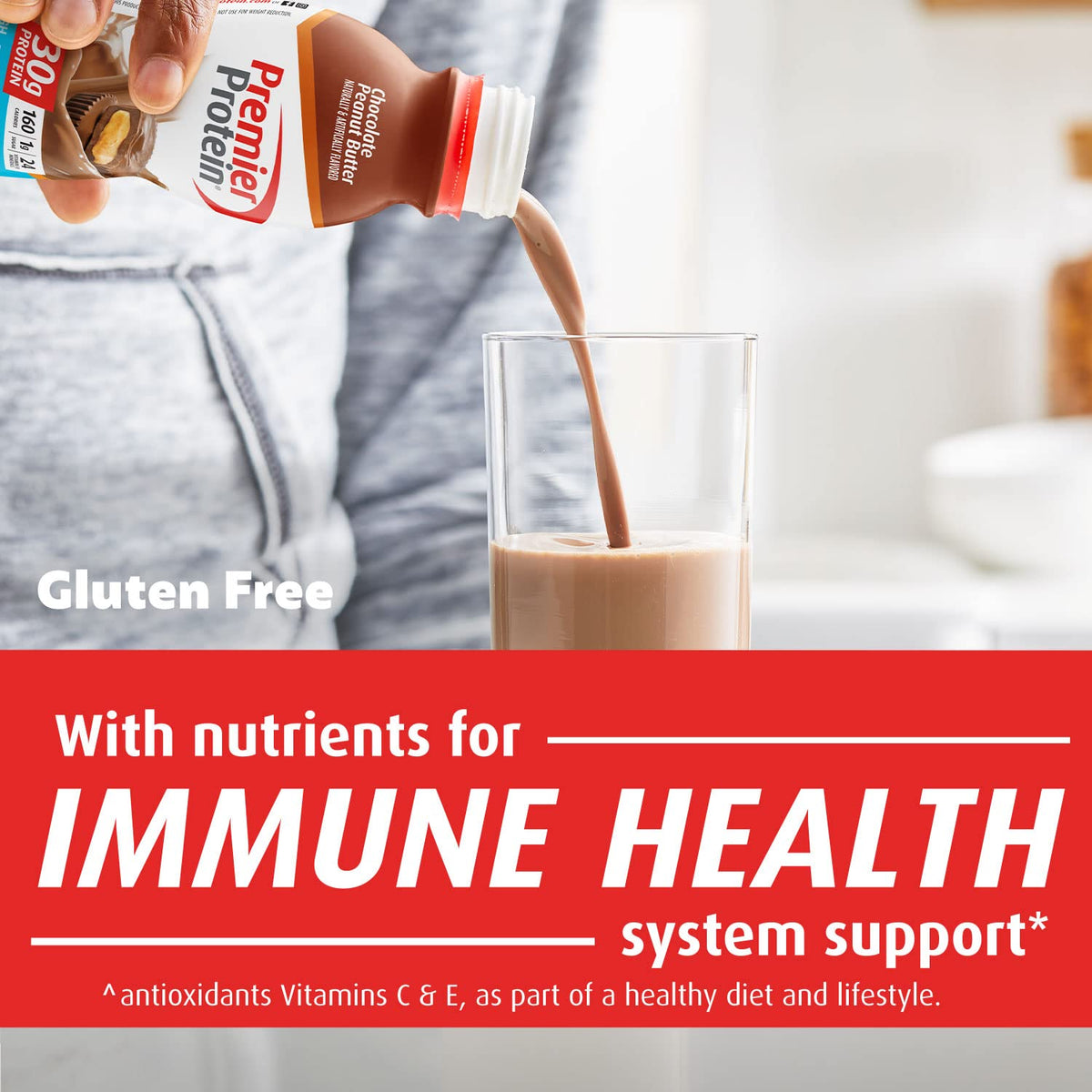 Premier Protein Shake, Chocolate Peanut Butter Liquid, 30g Protein, 1g Sugar, 24 Vitamins