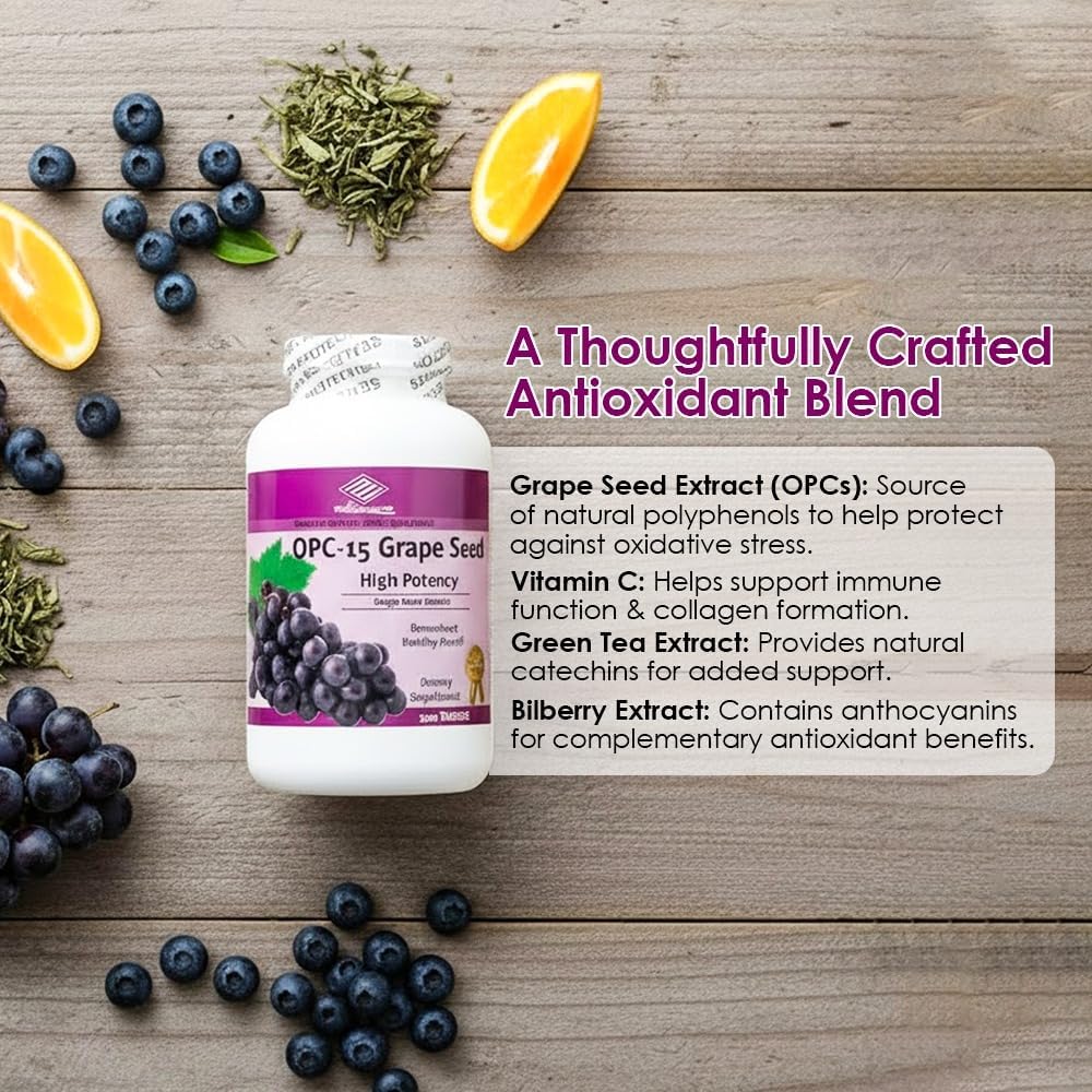OPC-15 Grape Seed Extract, Vitamin C & Selenium, 300 Tablets
