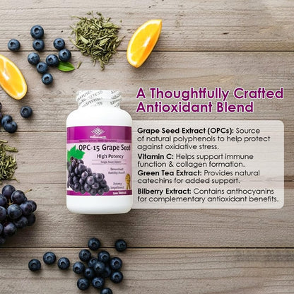 OPC-15 Grape Seed Extract, Vitamin C & Selenium, 300 Tablets