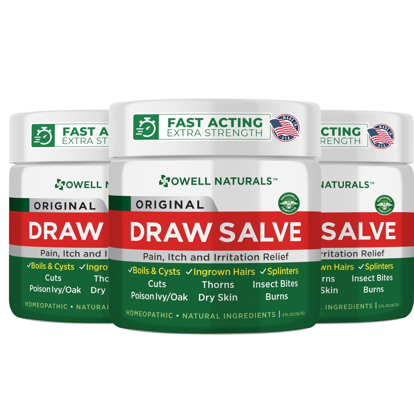 OWELL NATURALS Drawing Salve Ointment for Boil & Cyst Removal, Deep Ingrown Hair, Splinter Remover, Bug Spider Bites, Bee Sting, Mosquito Itching, Poison Ivy