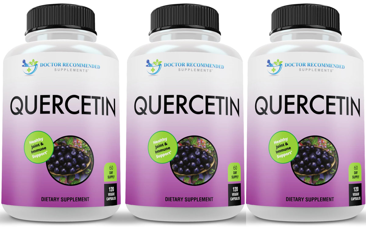 DOCTOR RECOMMENDED SUPPLEMENTS Quercetin 1000mg Per Serving - 120 Veggie Capsules, Vitamin Supplement, 60 Day Supply, (Vegan and Non-GMO)