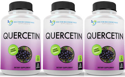 DOCTOR RECOMMENDED SUPPLEMENTS Quercetin 1000mg Per Serving - 120 Veggie Capsules, Vitamin Supplement, 60 Day Supply, (Vegan and Non-GMO)