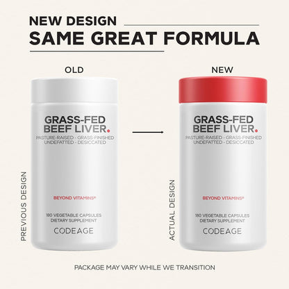 Codeage Beef Liver, Grass-Fed, Freeze Dried, Desiccated, 180 Capsules | Grass-fed, freeze-dried, non-defatted desiccated bovine liver glandular. Pasture raised. Non-GMO.