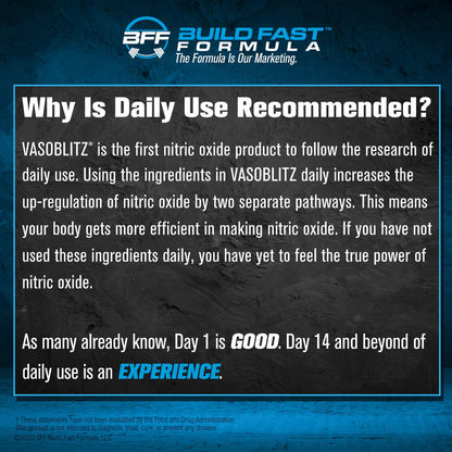 VASOBLITZ Award Winning Dual Nitric Oxide Pre Workout with NO3T Arginine Nitrate