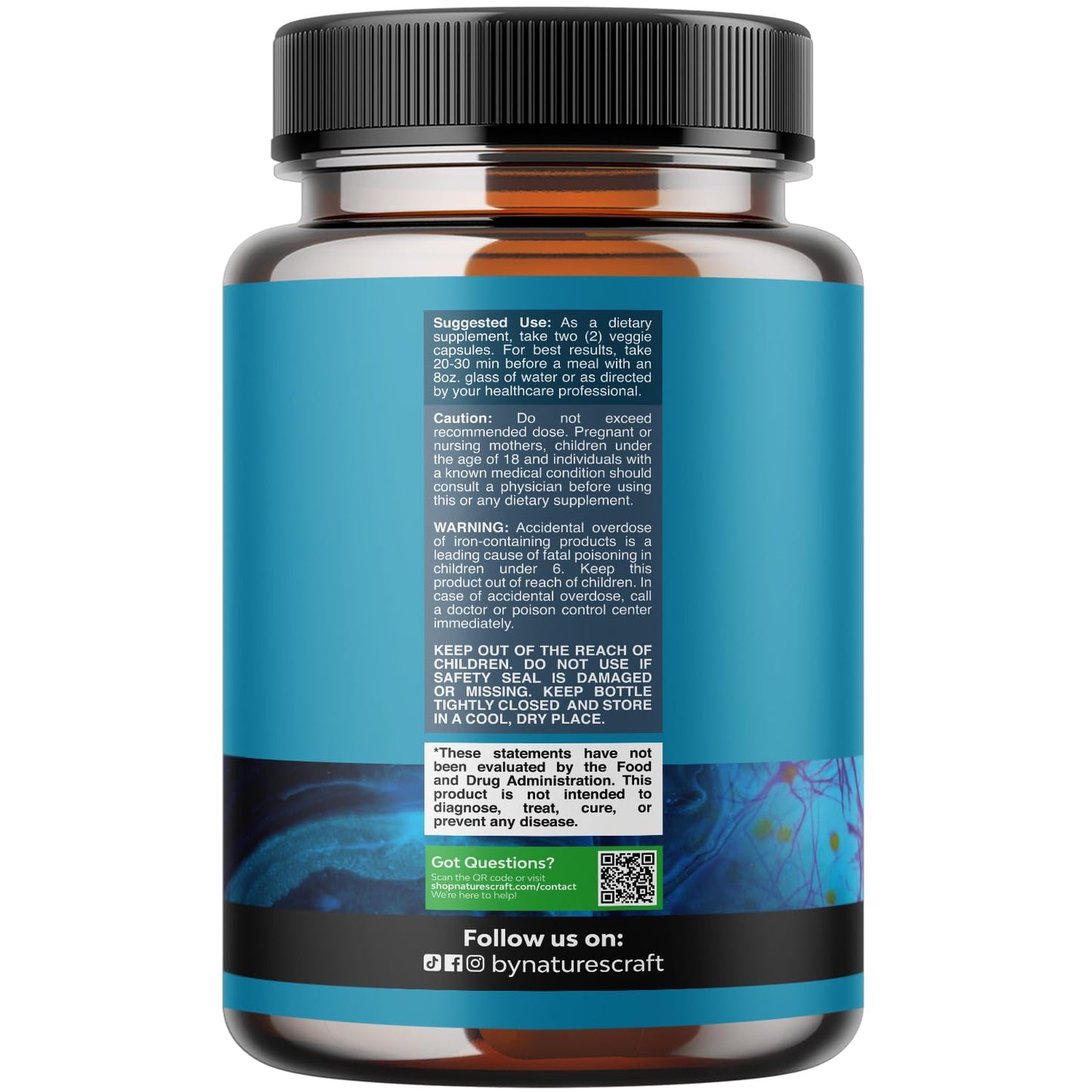 Nootropic Brain Supplement for Memory and Focus Support - Vitamins for Mental Support & Clarity with Bacopa Monnieri, VIT A, B6, Riboflavin, Niacin, Thiamin & Folate - Cognitive Complex - 60 Count