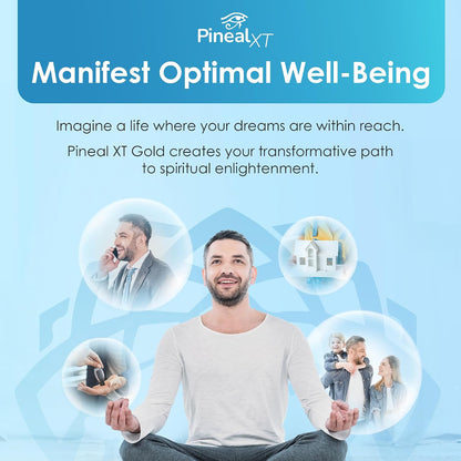 Pineal XT Gold Pineal Gland Supplement, Third Eye Awakening | Focus and Memory Supplement for Brain, 7 Powerful Ingredients Detox and Activate Your Pineal Gland, 30 Count, 1 Daily