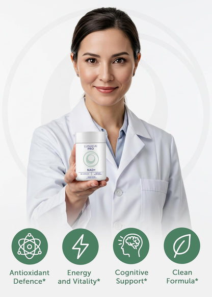 Lunakai USA Made Dual-Pathway NAD+ Formula with NR & Resveratrol – Natural NAD Supplement for Women & Men – Healthy Aging & Cellular Health Support, 60ct