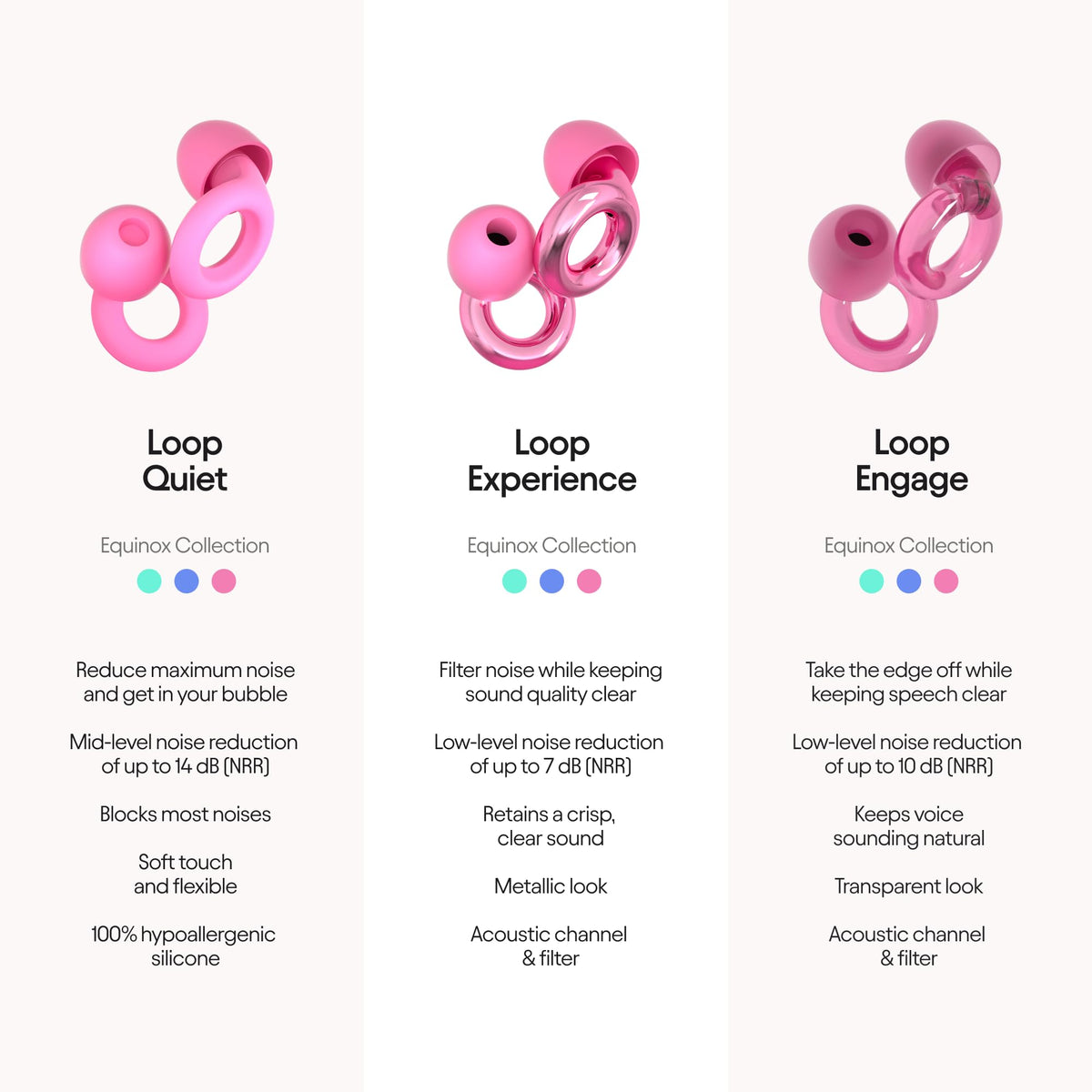Loop Experience Equinox Earplugs – High-Fidelity Reusable Earplugs