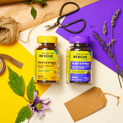 RESCUE Bach Plus Sleep & Stress Support Gummies, Nighttime Dietary Supplement