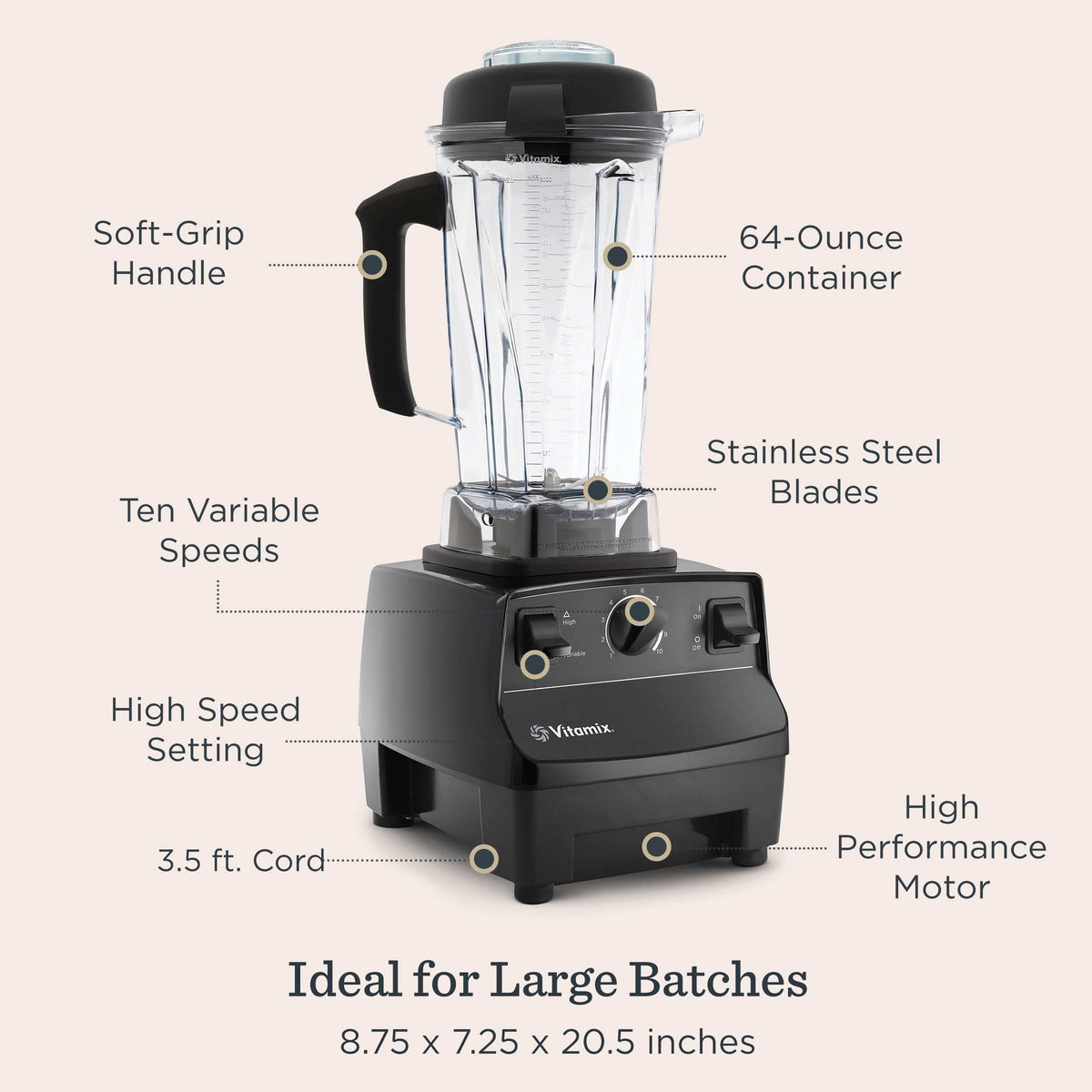 Vitamix 5200 Professional-Grade Blender, 64 oz. Container, White