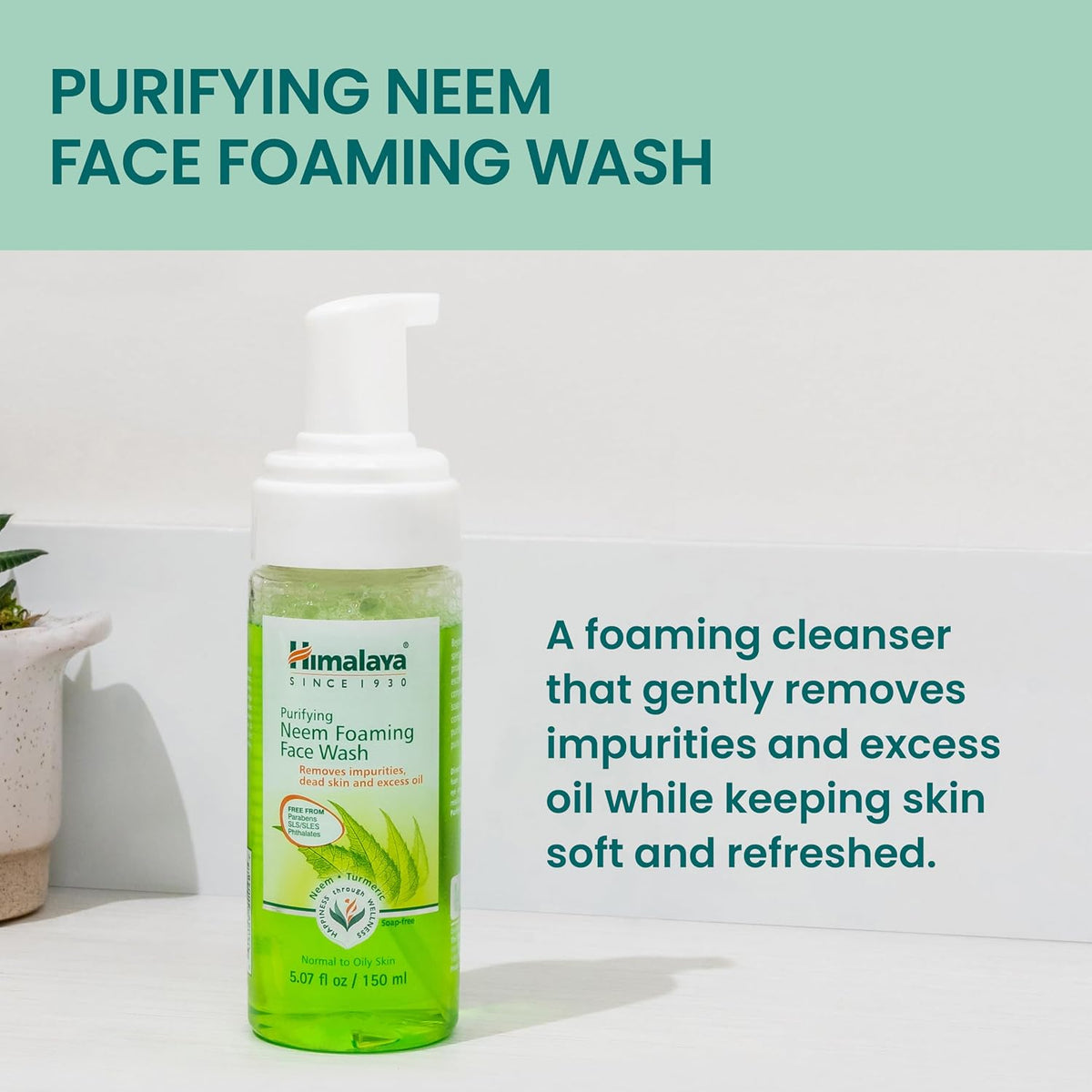 Himalaya Purifying Neem Foaming Face Wash, for Oily Skin 5.07 oz (150 ml)