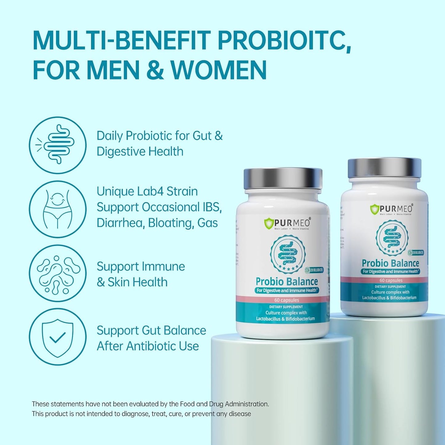 purmeo Probiotic for Stomach, Gut and Immune Health