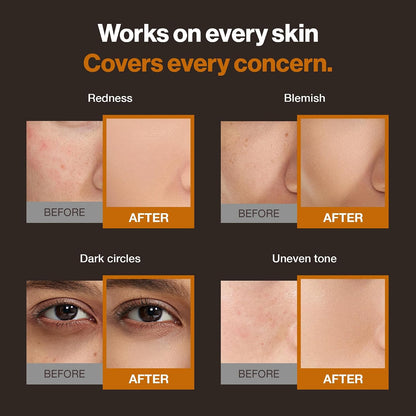 OBgE Natural Foundation Stick High Coverage with Brush #2 Beige, 0.49oz | Seamless Matte Finish, Immediate Pore Blurring, All-Day Shine Control, All-In-One Korean Makeup, Built In Detachable Brush