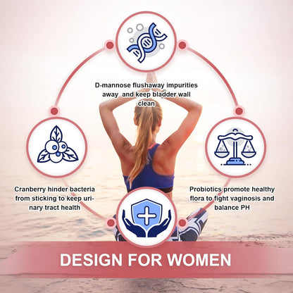 NATURE TARGET Women's Probiotics Powder, 100 Billion CFU, 45 Servings | Prebiotics, D-Mannose And Cranberry, Supports Urinary Tract, Gut, And Digestive Health For Women, Light Cranberry Flavor