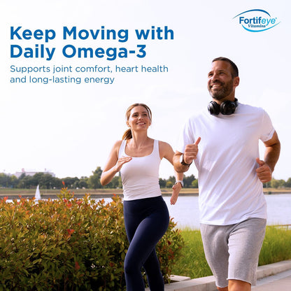Fortifeye Super Omega-3 Max Fish Oil - 60 Count - Quadruple Strength Ultra-Pure rTG Omega-3-2400mg EPA + DHA in 2 Softgels - Expertly Concentrated & Purified in Norway from Wild Fish - Lemon Flavor