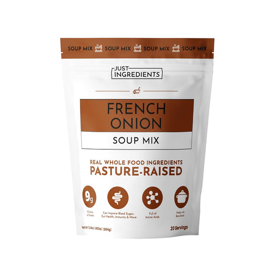 Just Ingredients French Onion Soup Mix Powder - 20 Servings, 9g Protein, Bone Broth, Gut Health