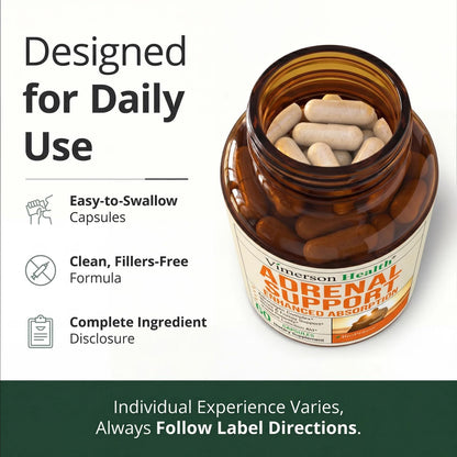 Adrenal Support Supplements with Ashwagandha Rhodiola Holy Basil – Adaptogen Complex – Cortisol Manager & Stress Support – Enhanced Absorption with BioPerine – 60 Capsules, 2 Months Supply
