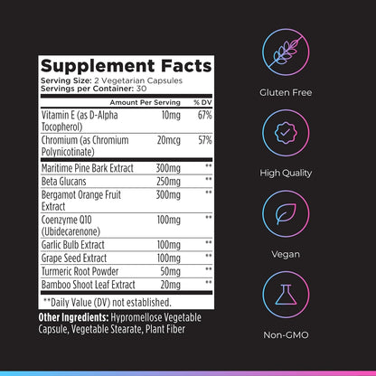 Livingood Daily Cholesterol Support Supplement with Garlic, CoQ10, Vitamin E, Bergamot, Plant Sterols for Body and Heart Health Support, Supports LDL and Triglycerides, Gluten Free, Vegan, 60 Capsules
