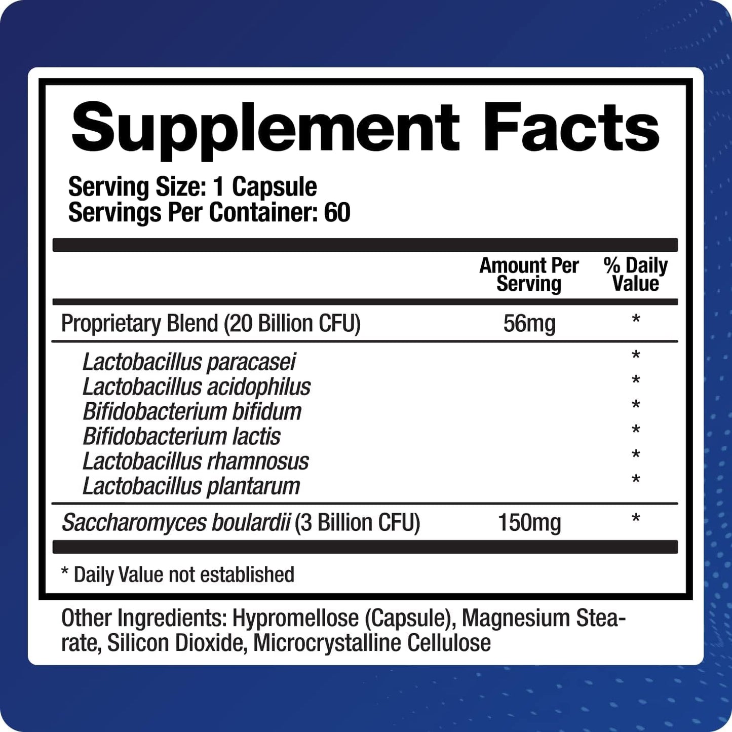 BioMatrix Saccharomyces boulardii Probiotic Supplement w/L. paracasei, L. rhamnosus, Bifidobacterium, Acidophilus – Prebiotic Complement – Temp-Stable, 30-60 Day Supply