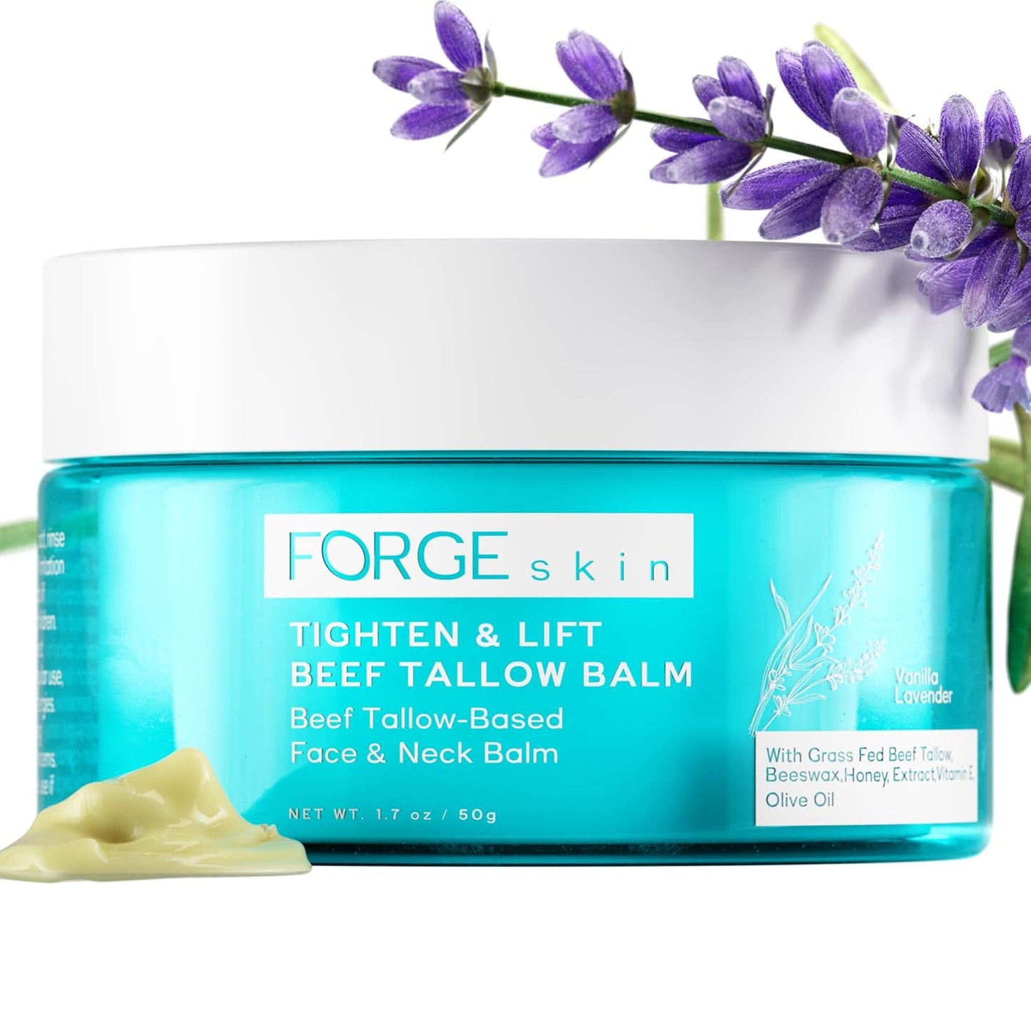Forge Skin Tighten & Lift Balm for Women - Beef Tallow & Honey Extract Face Moisturizer - Natural Cream - Hydrating Facial Lotion - Anti Aging Skincare with Essential Oils (1.7 OZ)