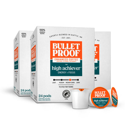 Bulletproof Coffee + Organic Grass-Fed Butter Single-Serve Pods, Keto Coffee, All-in-One Recipe with MCT Oil and Butter, 24 Count