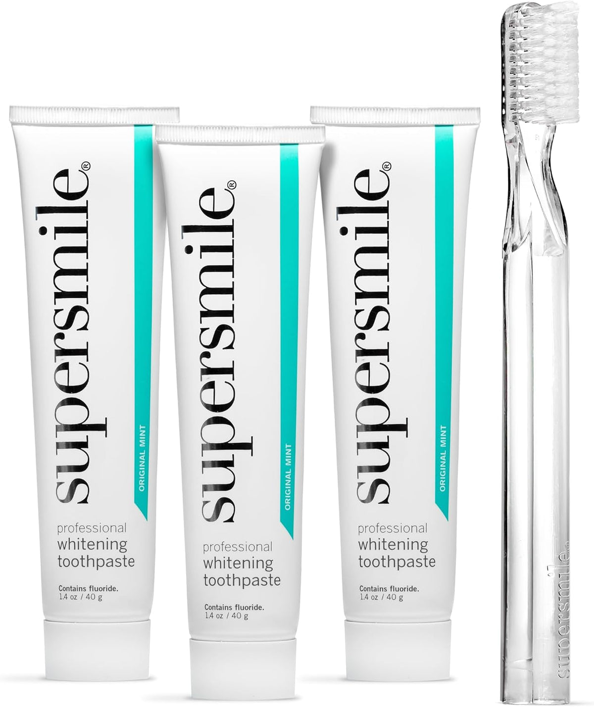 Supersmile Original Mint Whitening Trio, 3 Toothpastes + Toothbrush