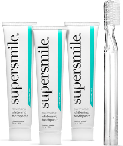 Supersmile Original Mint Whitening Trio, 3 Toothpastes + Toothbrush