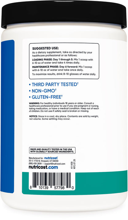 Nutricost Creatine Monohydrate Micronized Powder 500G, 5000mg Per Serv (5g) - 100 Servings, 17.9 Oz