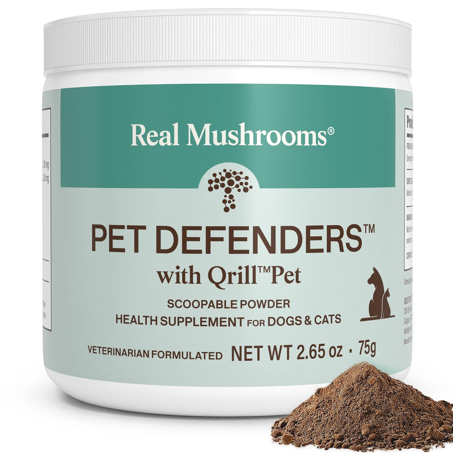 Real Mushrooms Pet Defenders - Dog Immune Support with Reishi, Turkey Tail, Shiitake, Maitake Organic Mushroom Extracts, Chaga - Daily Digestion and Immune Support for Dogs and Cats, 90ct